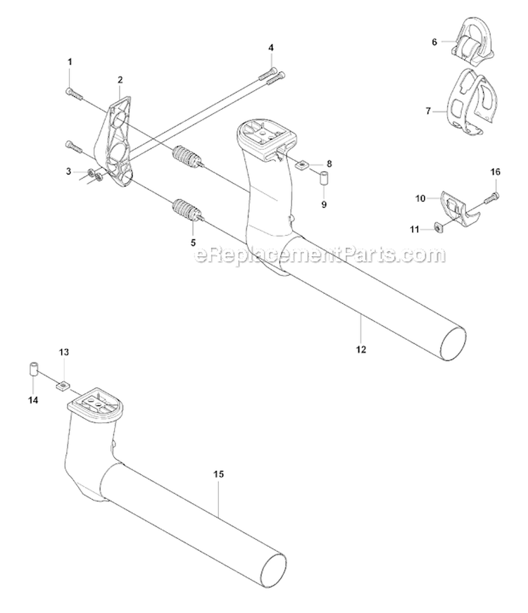 Tower Diagram and Parts List for 343FRM 2008-05 Husqvarna Brush Cutter