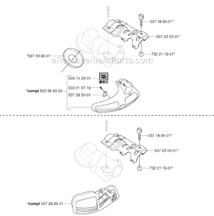Accessories 1 Diagram and Parts List for 343FR 2006-10 Husqvarna Brush Cutter