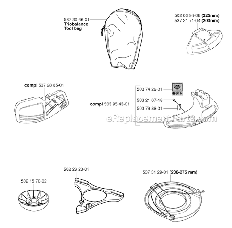 Accessories 2 Diagram and Parts List for 343FR 2006-10 Husqvarna Brush Cutter