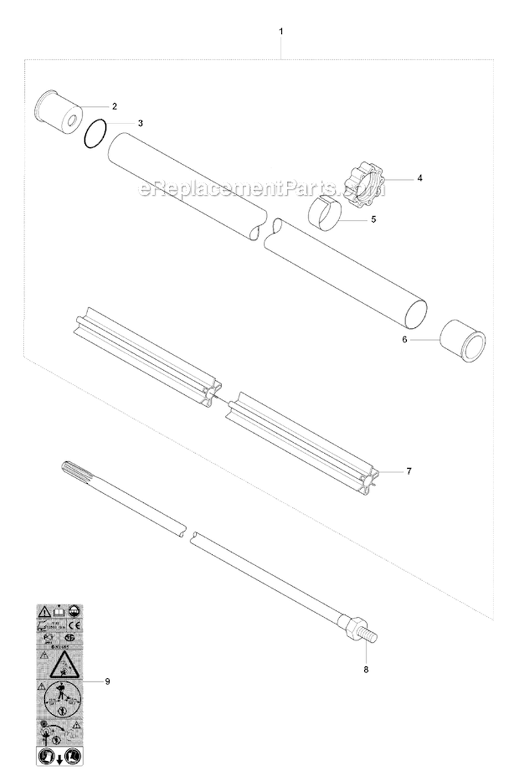 Shaft Diagram and Parts List for 343FR 2008-05 Husqvarna Brush Cutter