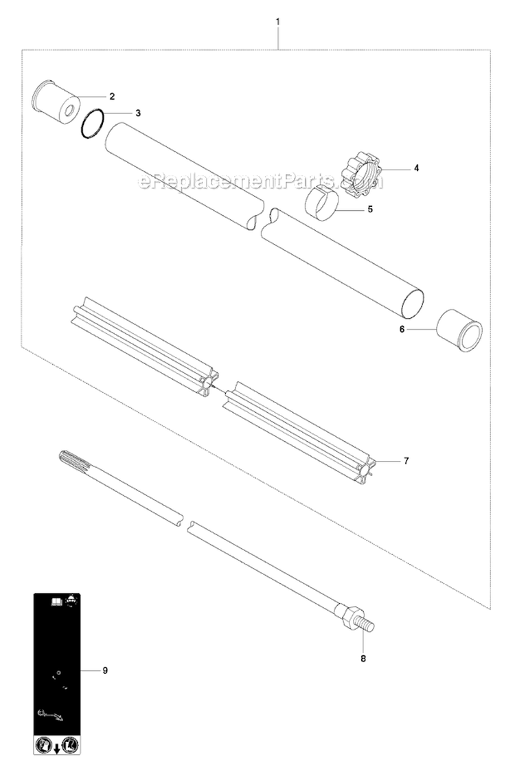 Shaft Diagram and Parts List for 343FR 2010-09 Husqvarna Brush Cutter