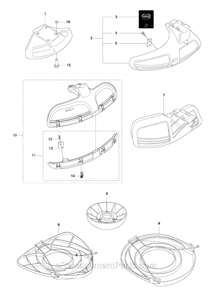 Accessories 4 Diagram and Parts List for 343FR 2010-09 Husqvarna Brush Cutter