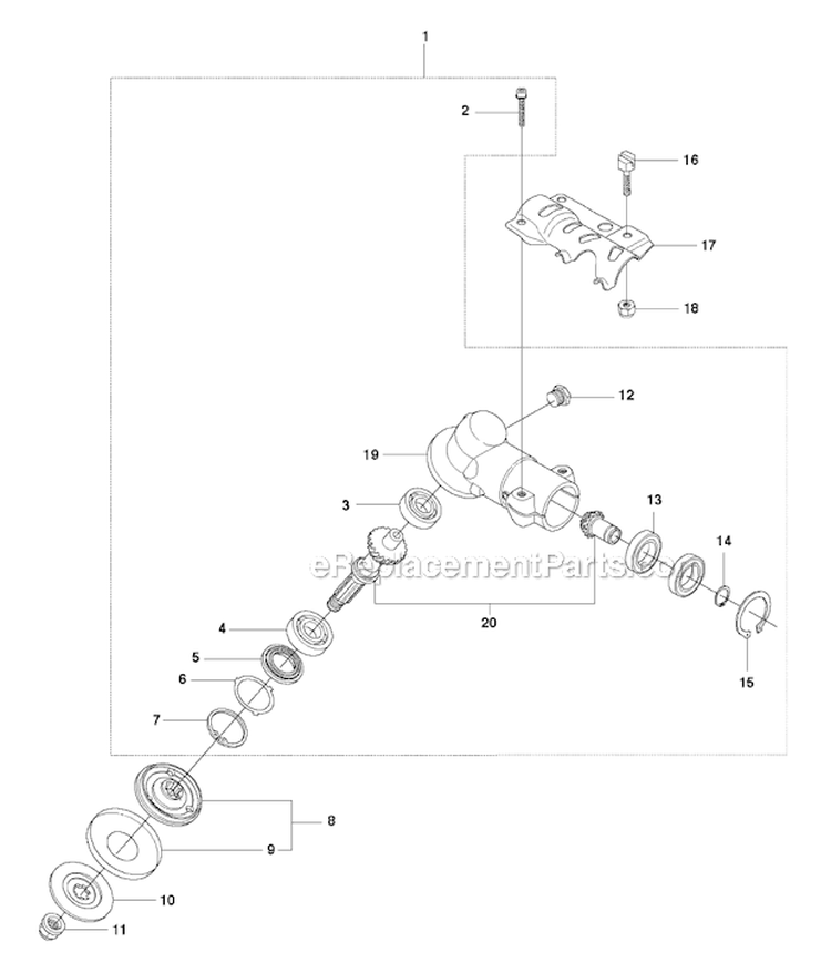 Bevel Gear 1 Diagram and Parts List for 343FR 2010-09 Husqvarna Brush Cutter