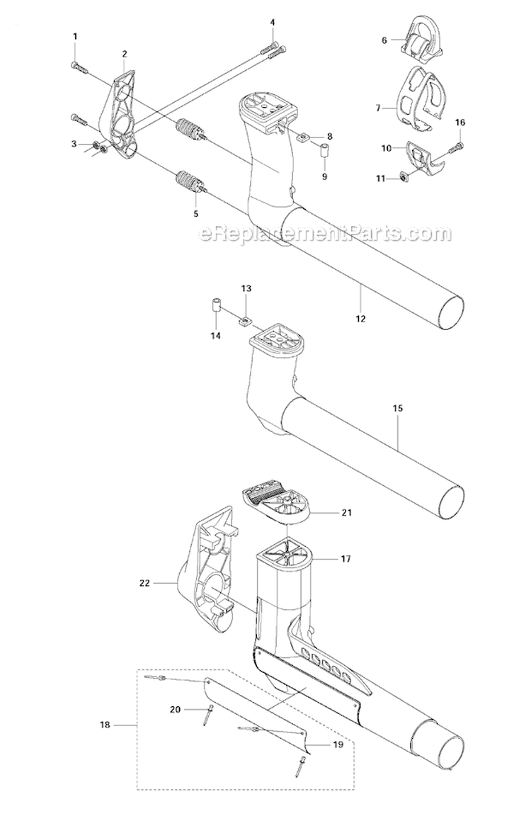 Suspension Diagram and Parts List for 343FR 2011-02 Husqvarna Brush Cutter