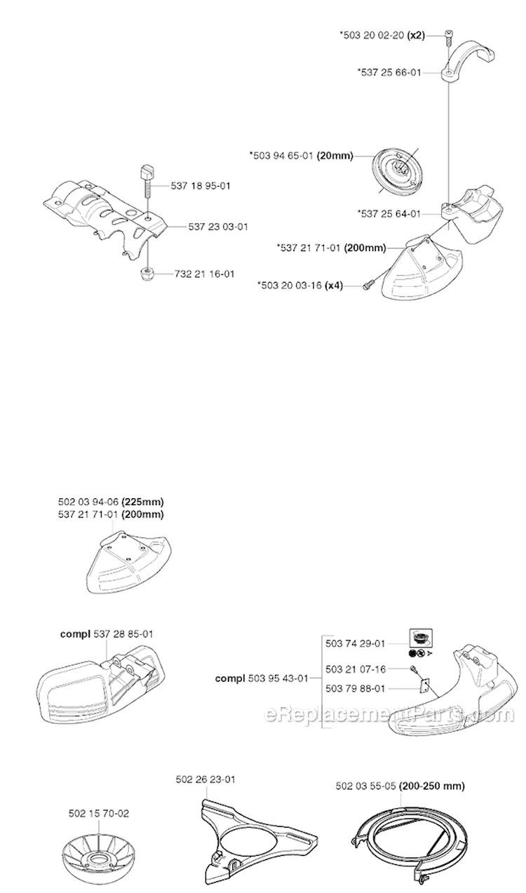 Accessories 1 Diagram and Parts List for 343F 2003-05 Husqvarna Brush Cutter