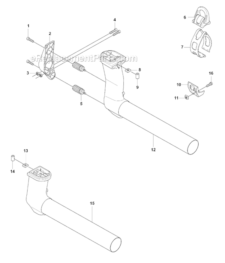 Tower Diagram and Parts List for 343F 2008-05 Husqvarna Brush Cutter