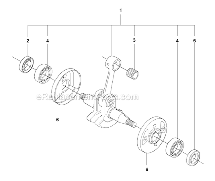 Crankshaft Diagram and Parts List for 343F 2010-09 Husqvarna Brush Cutter