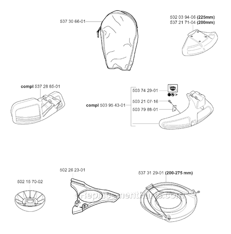 Accessories 2 Diagram and Parts List for 343R 2004-08 Husqvarna Brush Cutter