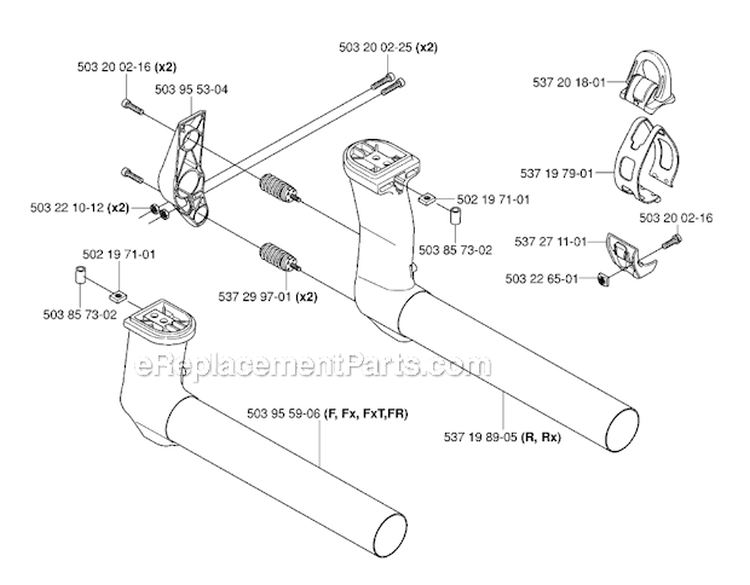 Shaft 1 Diagram and Parts List for 343R 2006-10 Husqvarna Brush Cutter