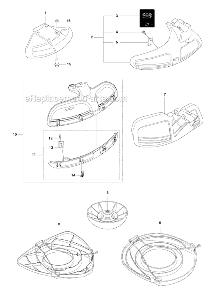 Accessories 4 Diagram and Parts List for 343R 2010-09 Husqvarna Brush Cutter