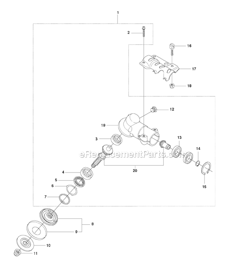 Bevel Gear 1 Diagram and Parts List for 343R 2010-09 Husqvarna Brush Cutter