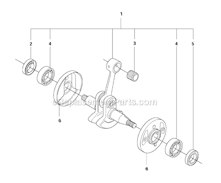 Crankshaft Diagram and Parts List for 343R 2011-02 Husqvarna Brush Cutter
