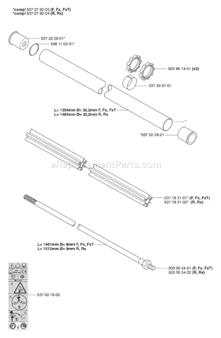 Harness (Trio Balance) Diagram and Parts List for 343  Husqvarna Brush Cutter