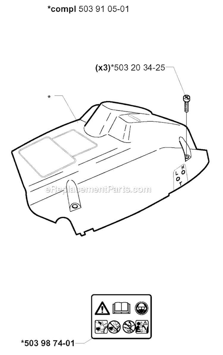 Cover Diagram and Parts List for 345EPA 1999-09 Husqvarna Chainsaw