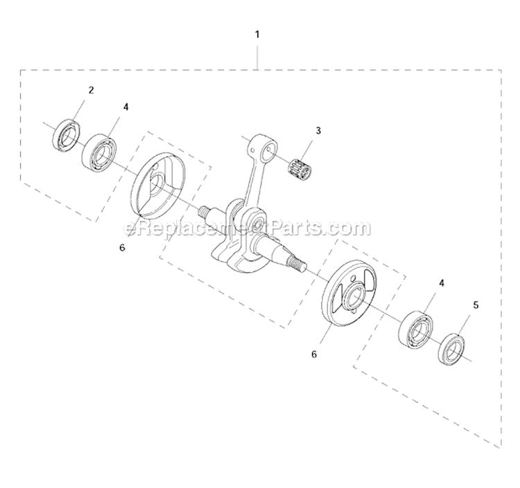 Crankshaft Diagram and Parts List for 345FR 2011-03 Husqvarna Brush Cutter