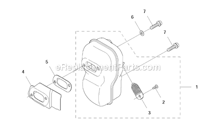 Muffler Diagram and Parts List for 345FR 2011-03 Husqvarna Brush Cutter