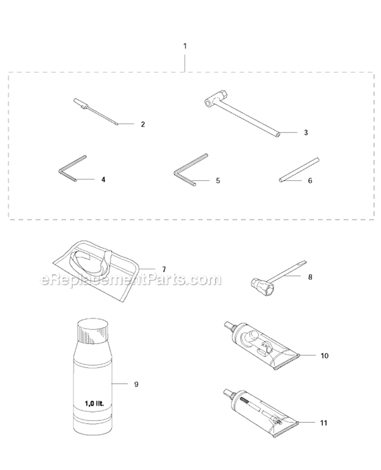 Accessories 2 Diagram and Parts List for 345FR 2011-03 Husqvarna Brush Cutter