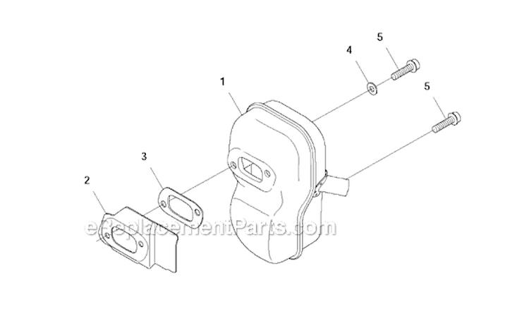 Muffler Pipe Diagram and Parts List for 345FR 2011-03 Husqvarna Brush Cutter