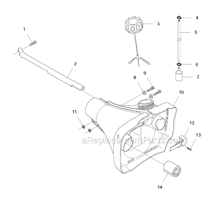 Fuel Tank Diagram and Parts List for 345FR 2012-12 Husqvarna Brush Cutter