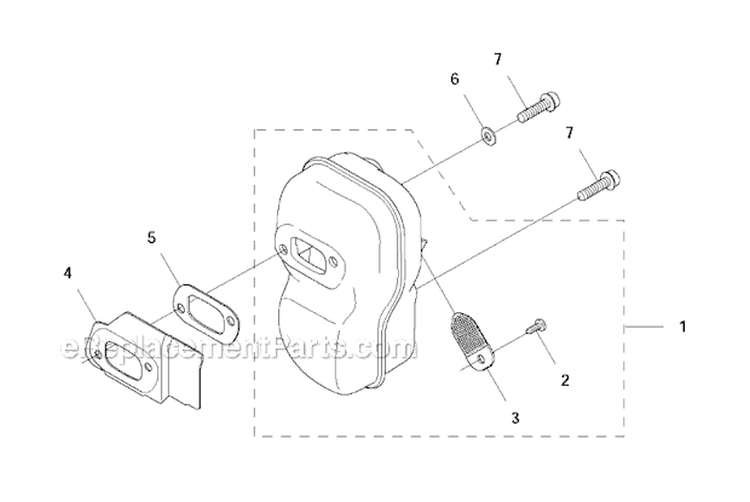 Muffler Diagram and Parts List for 345FR 2012-12 Husqvarna Brush Cutter