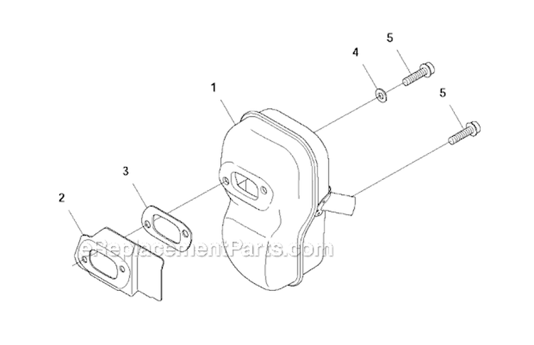 Muffler Pipe Diagram and Parts List for 345FR 2012-12 Husqvarna Brush Cutter