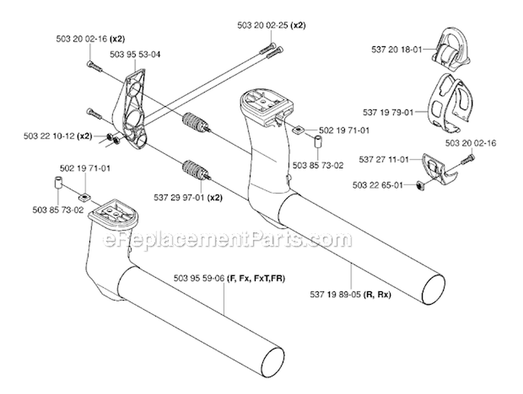 Shaft 1 Diagram and Parts List for 345FXT 2006-10 Husqvarna Brush Cutter