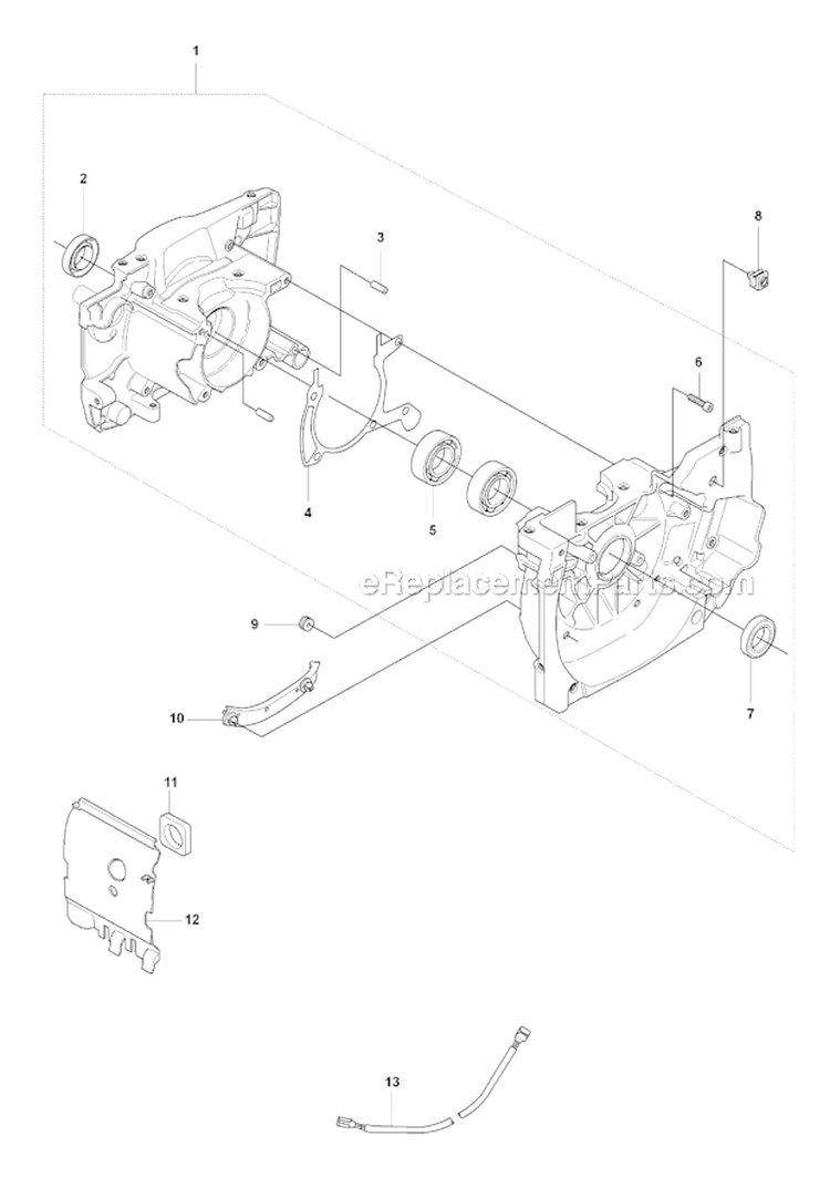 Crankcase Diagram and Parts List for 345FXT 2008-05 Husqvarna Brush Cutter