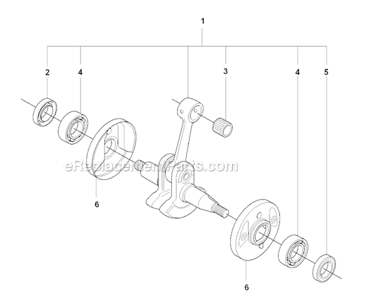 Crankshaft Diagram and Parts List for 345FXT 2008-05 Husqvarna Brush Cutter