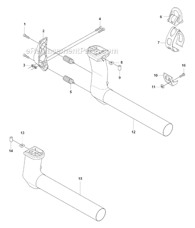 Tower Diagram and Parts List for 345FXT 2008-05 Husqvarna Brush Cutter