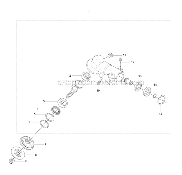 Bevel Gear Diagram and Parts List for 345FXT 2008-05 Husqvarna Brush Cutter