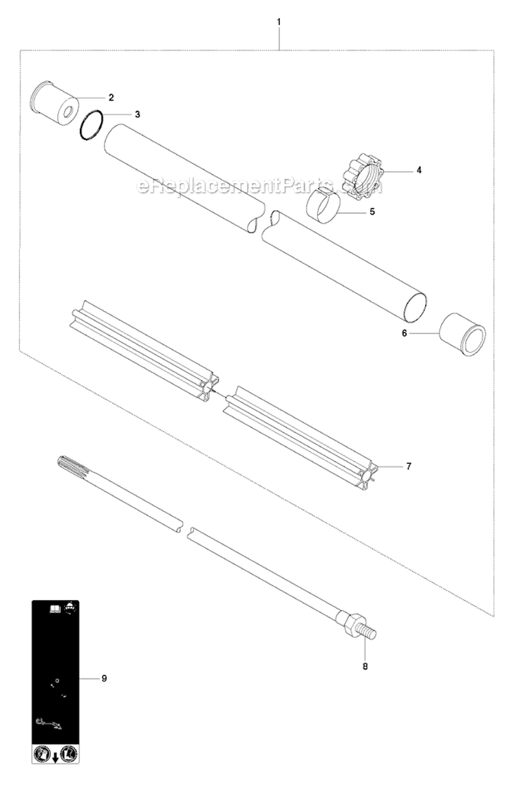 Shaft Diagram and Parts List for 345FXT 2010-09 Husqvarna Brush Cutter