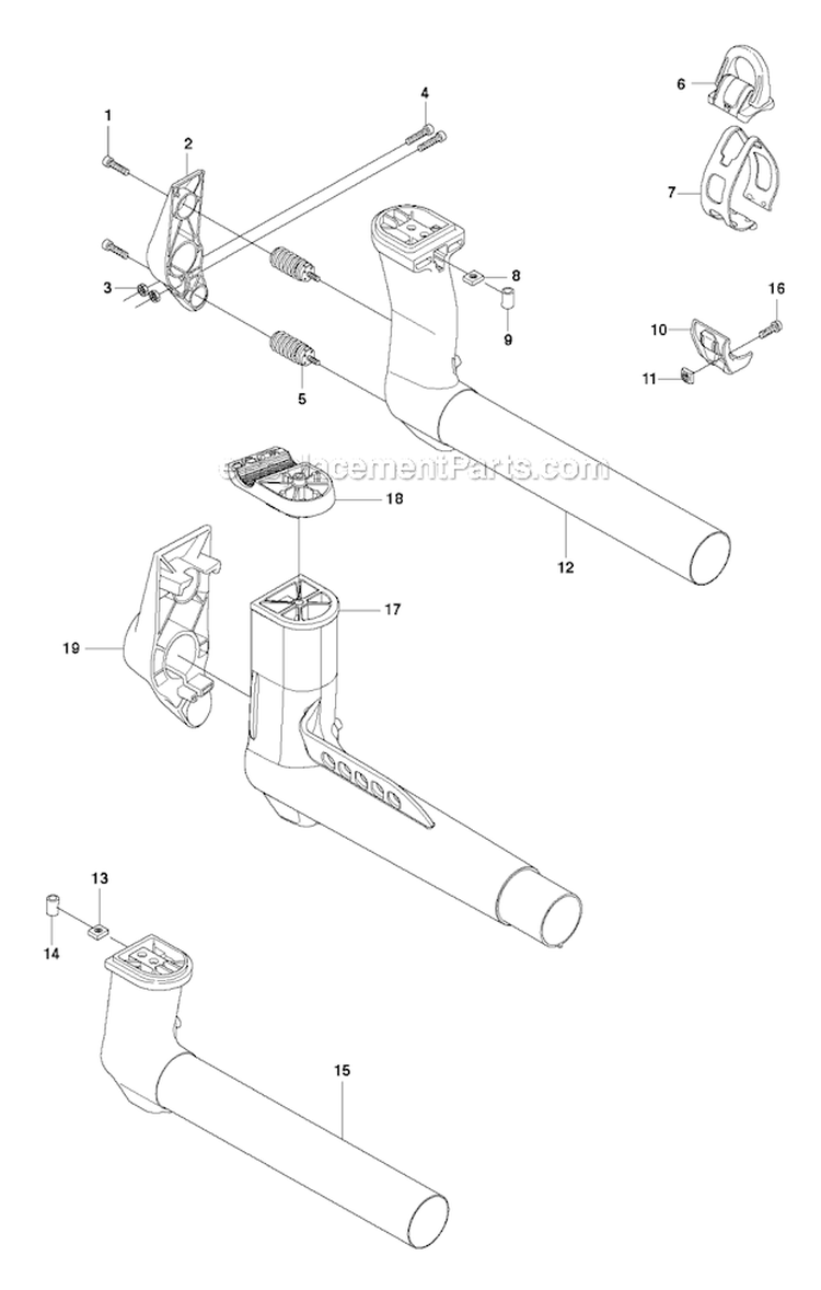 Suspension Diagram and Parts List for 345FXT 2010-09 Husqvarna Brush Cutter