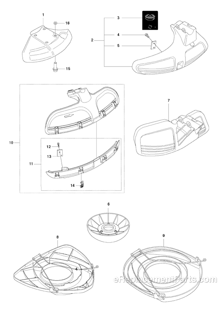 Accessories 4 Diagram and Parts List for 345FXT 2010-09 Husqvarna Brush Cutter
