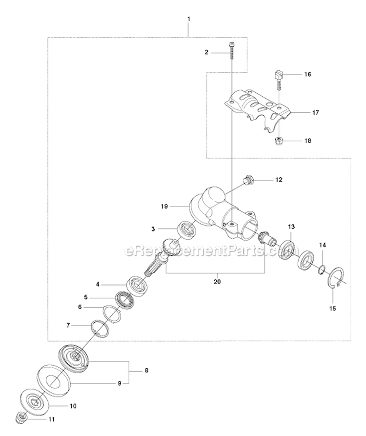 Bevel Gear 1 Diagram and Parts List for 345FXT 2010-09 Husqvarna Brush Cutter