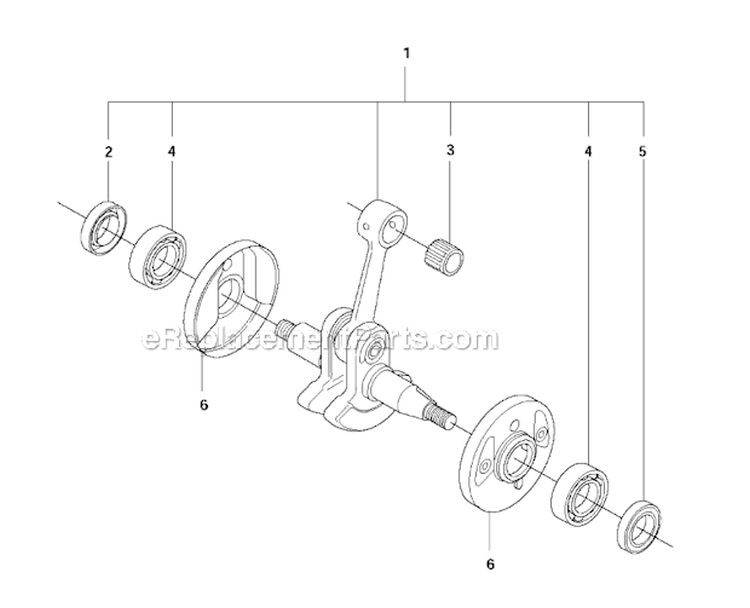 Crankshaft Diagram and Parts List for 345FXT 2011-02 Husqvarna Brush Cutter