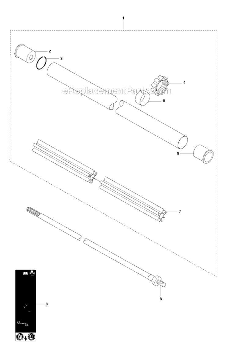 Shaft Diagram and Parts List for 345FXT 2011-02 Husqvarna Brush Cutter