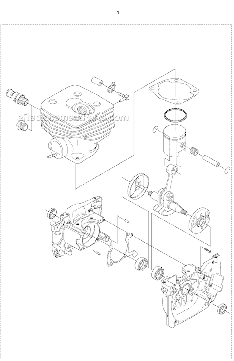 Short Block Diagram and Parts List for 345FXT 2011-02 Husqvarna Brush Cutter