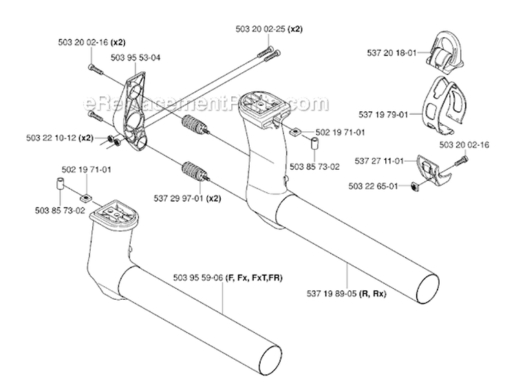 Shaft 1 Diagram and Parts List for 345FX 2006-10 Husqvarna Brush Cutter