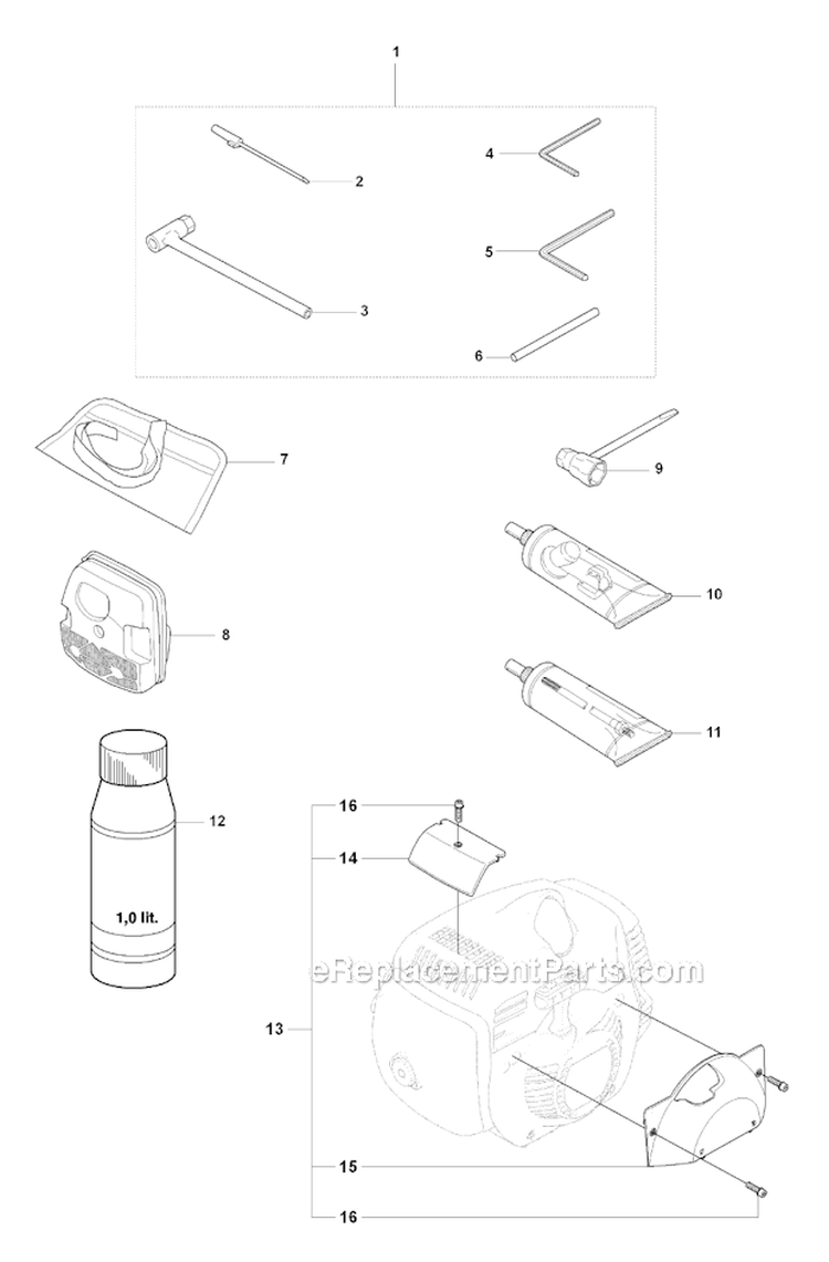 Accessories 1 Diagram and Parts List for 345FX 2008-05 Husqvarna Brush Cutter