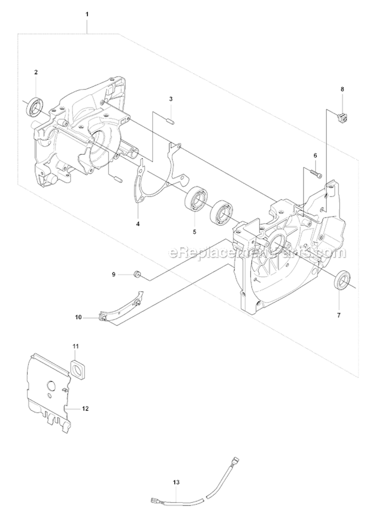 Crankcase Diagram and Parts List for 345FX 2008-05 Husqvarna Brush Cutter