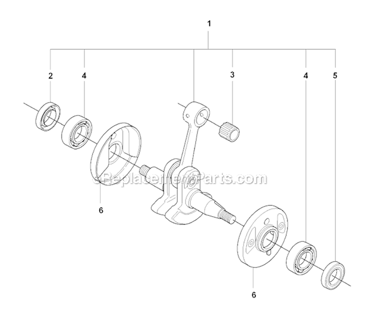 Crankshaft Diagram and Parts List for 345FX 2008-05 Husqvarna Brush Cutter
