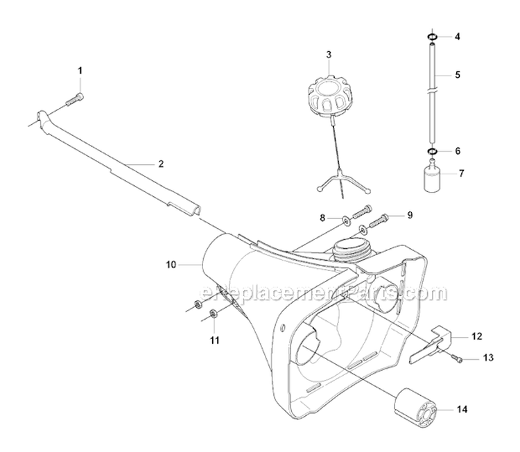 Fuel Tank Diagram and Parts List for 345FX 2008-05 Husqvarna Brush Cutter