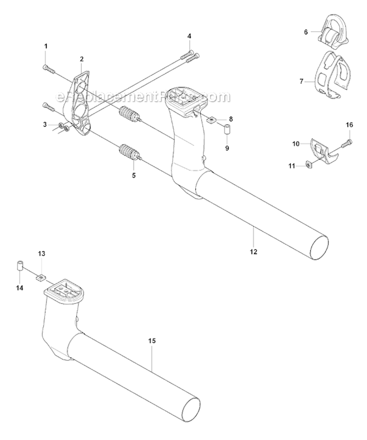 Tower Diagram and Parts List for 345FX 2008-05 Husqvarna Brush Cutter