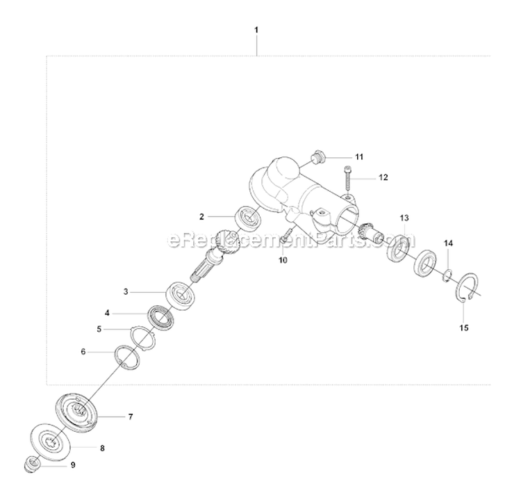 Bevel Gear Diagram and Parts List for 345FX 2008-05 Husqvarna Brush Cutter