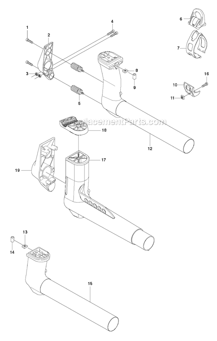 Suspension Diagram and Parts List for 345FX 2010-09 Husqvarna Brush Cutter