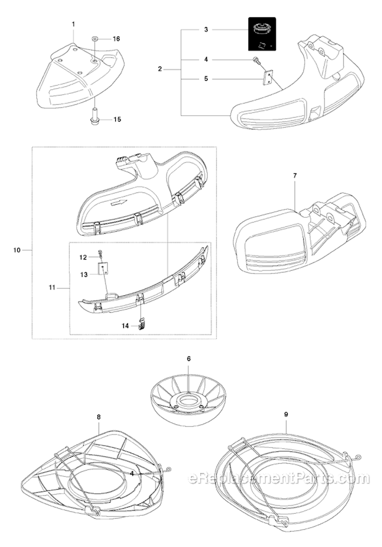 Accessories 4 Diagram and Parts List for 345FX 2010-09 Husqvarna Brush Cutter
