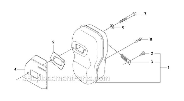 Muffler Diagram and Parts List for 345FX 2011-02 Husqvarna Brush Cutter