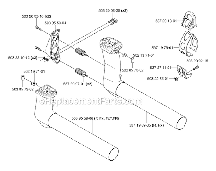 Shaft 1 Diagram and Parts List for 345RX 2006-10 Husqvarna Brush Cutter