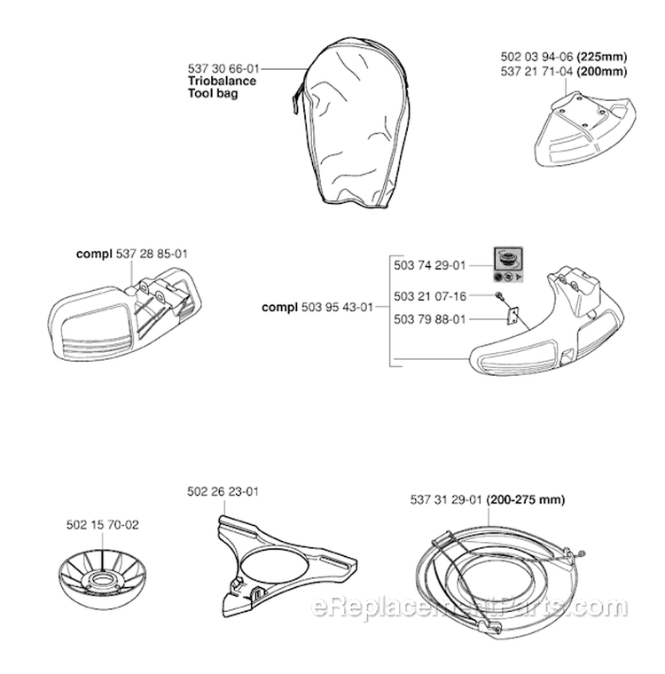 Accessories 2 Diagram and Parts List for 345RX 2006-10 Husqvarna Brush Cutter