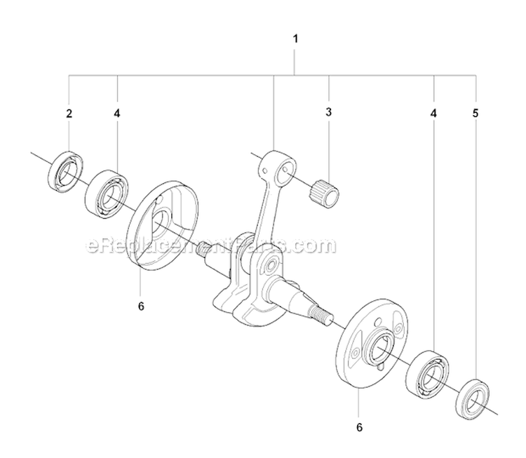 Crankshaft Diagram and Parts List for 345RX 2008-05 Husqvarna Brush Cutter